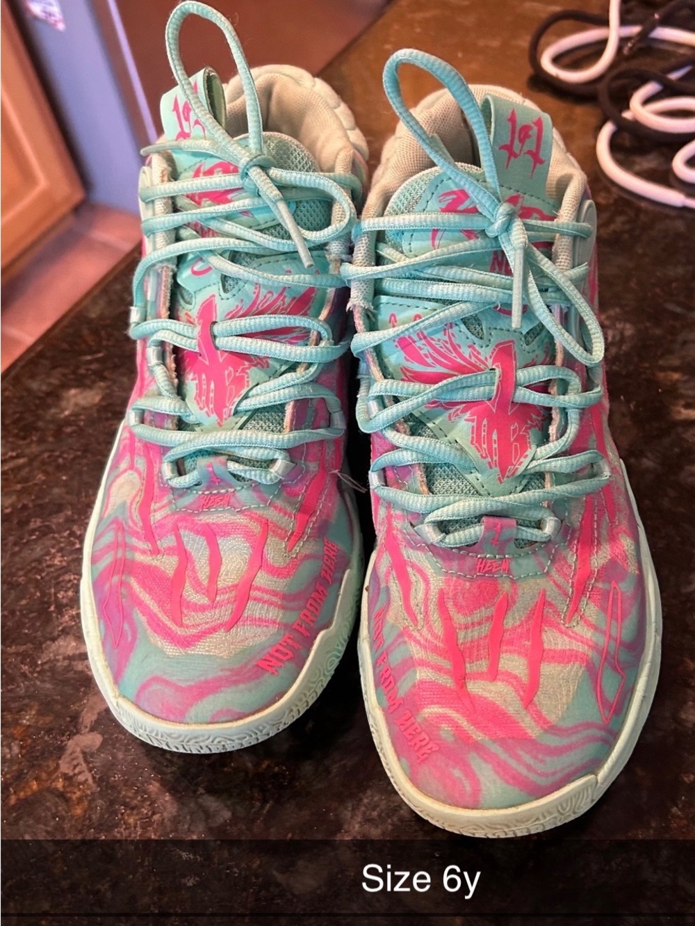 Kids Turquoise & Pink Patterned Athletic Sneakers